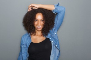 Beautiful african american woman smiling